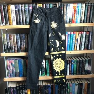 Astrology Sun and Moon High Waisted Jeans